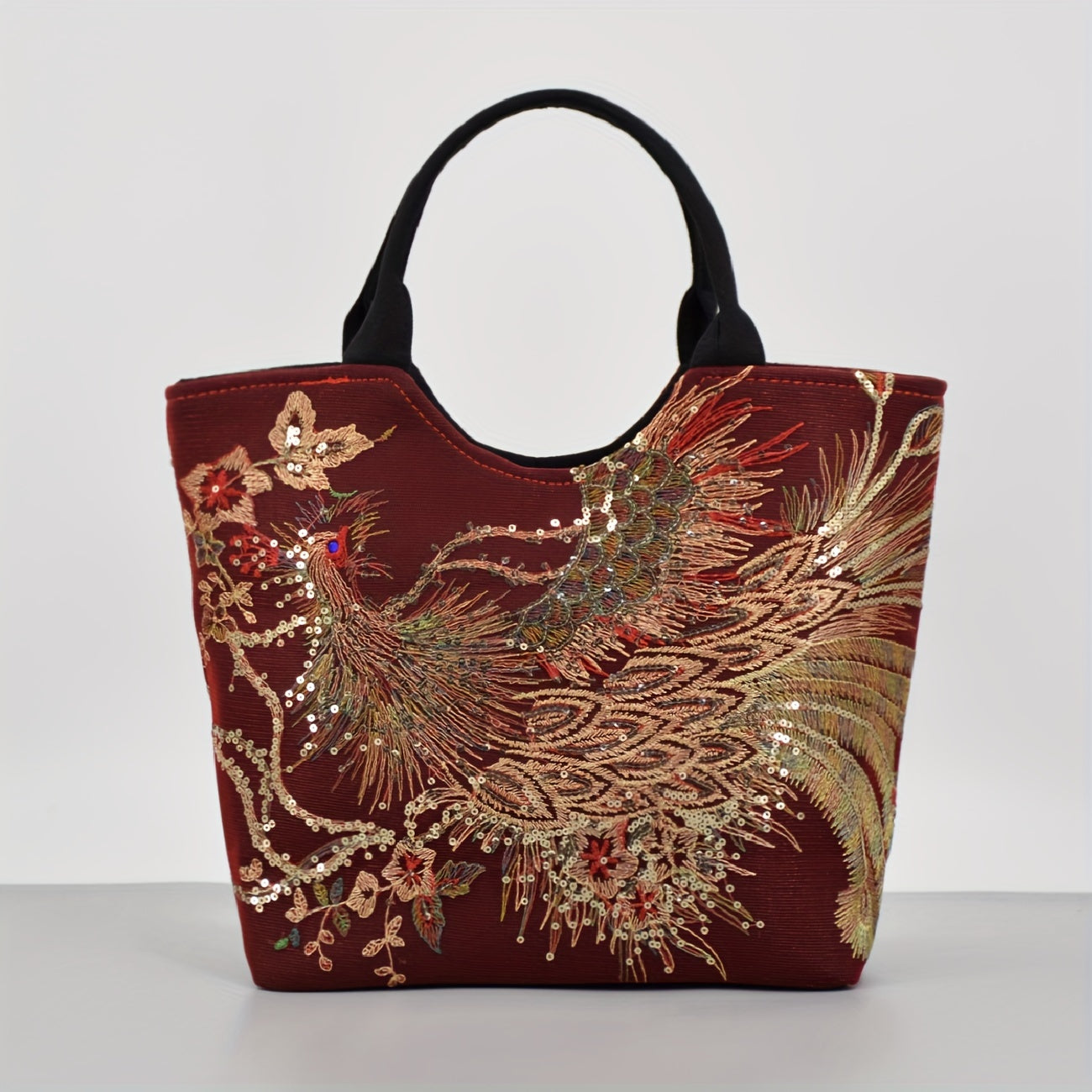Wo 'S Embroidered Satchel Bag, Fashion Double Handle Purse, Retro Style Handbag with Removable Strap NovaCart