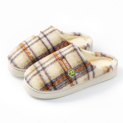 Women's Home Plush Warm Non-slip Plaid Cotton Shoes See size chart under “more details” The Fashion Celestial