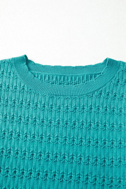Solid Knit Ribbed Cuff Crewneck Sweater Shop Style & More | Fresh Looks, Everyday Deals & Free Shipping