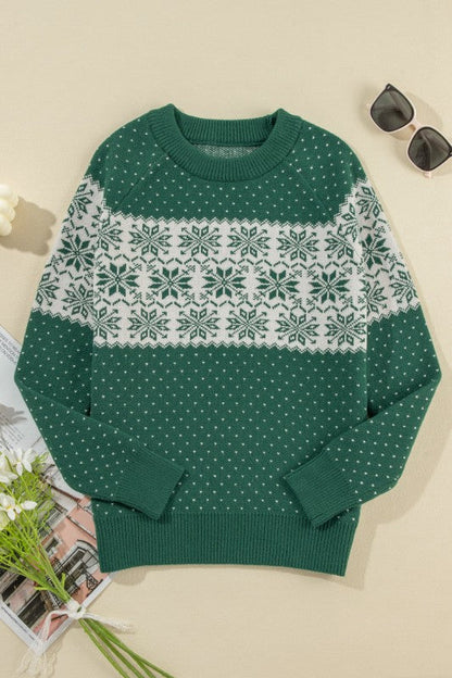 Christmas Snowflake Dotted Long Sleeve Sweater Shop Style & More | Fresh Looks, Everyday Deals & Free Shipping
