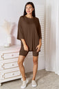 Basic Bae Full Size Soft Rayon Three-Quarter Sleeve Top and Shorts Set New Era Fashion LLc