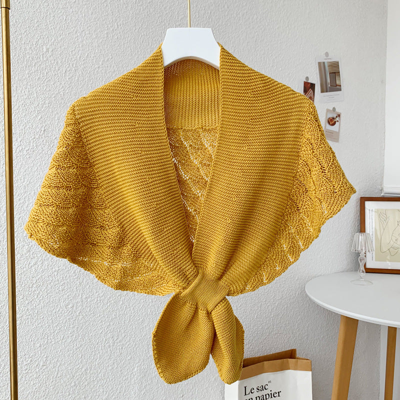 Women'S Stylish Openwork Yarn Shawl - Lightweight, Breathable Polyester, Perfect for Layering or Standalone Outfits, Machine Washable, Weekend Casual Wrap | Versatile Shawl | Stylish Knitwear, Shawls for Winter NovaCart