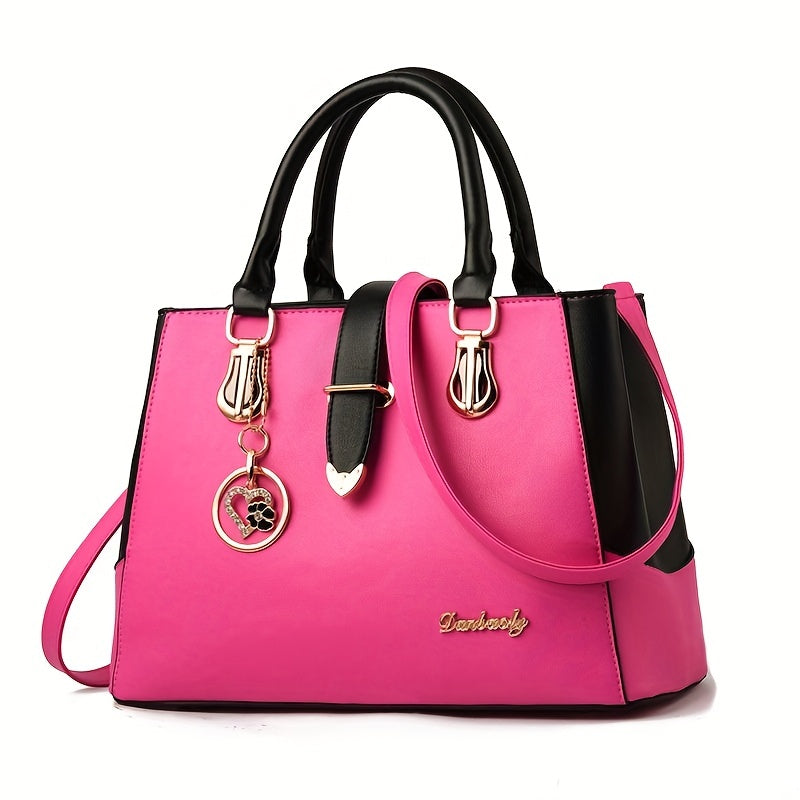 Fashionable Womens Letter Detail Shoulder Bag - Comfortable Double Handle, Spacious Purse for Work & Daily Use - Timeless Elegant Style NovaCart
