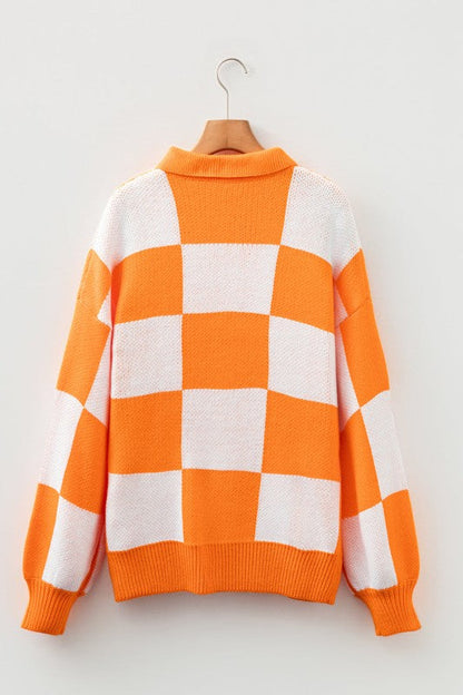Checker Collared Long Sleeve Sweater Shop Style & More | Fresh Looks, Everyday Deals & Free Shipping
