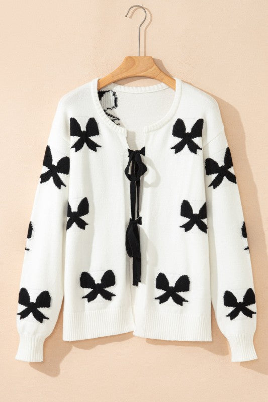 Bow Lace-up Sweater Cardigan Shop Style & More | Fresh Looks, Everyday Deals & Free Shipping