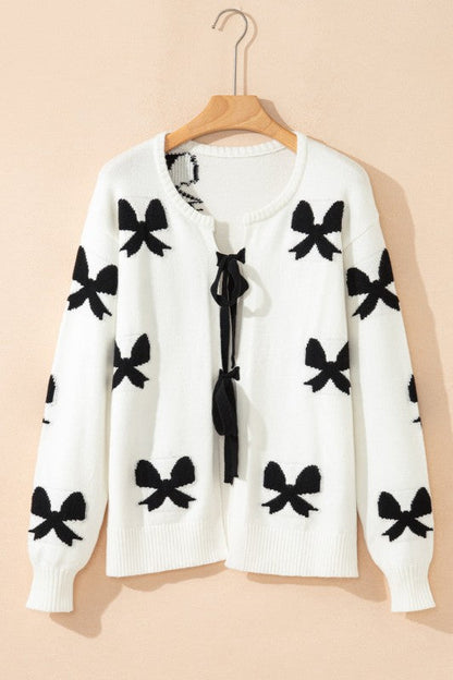 Bow Lace-up Sweater Cardigan Shop Style & More | Fresh Looks, Everyday Deals & Free Shipping