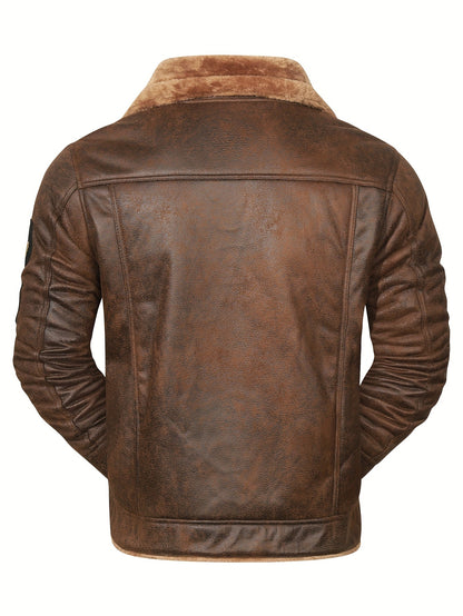 H01 Faux Fur Coat Composite Plush Thickened Warm Men's Jacket NovaCart