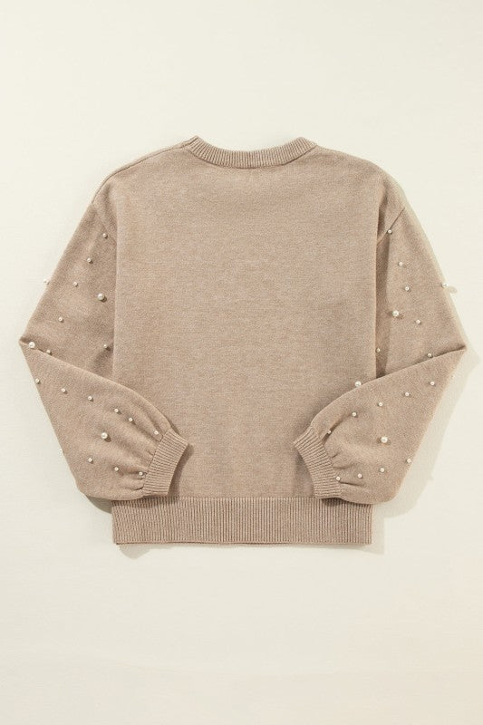 Solid Pearl Drop Shoulder Round Neck Sweater Shop Style & More | Fresh Looks, Everyday Deals & Free Shipping