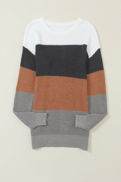 Colorblock Stripe Round Neck Pullover Sweater Shop Style & More | Fresh Looks, Everyday Deals & Free Shipping
