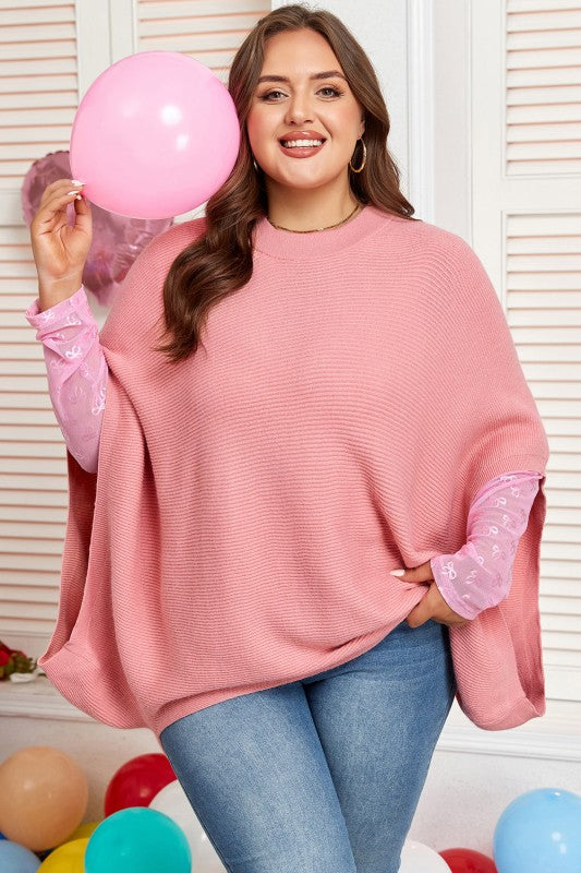 Plus Size Ribbed Knit Crewneck Poncho Sweater Shop Style & More | Fresh Looks, Everyday Deals & Free Shipping