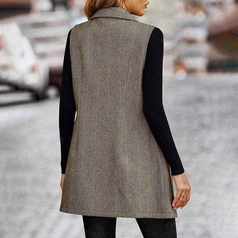 🖤 Women’s Sleeveless Blazer Vest – Trendy Business Casual FitiqueFit