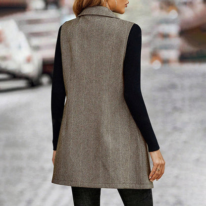 🖤 Women’s Sleeveless Blazer Vest – Trendy Business Casual FitiqueFit
