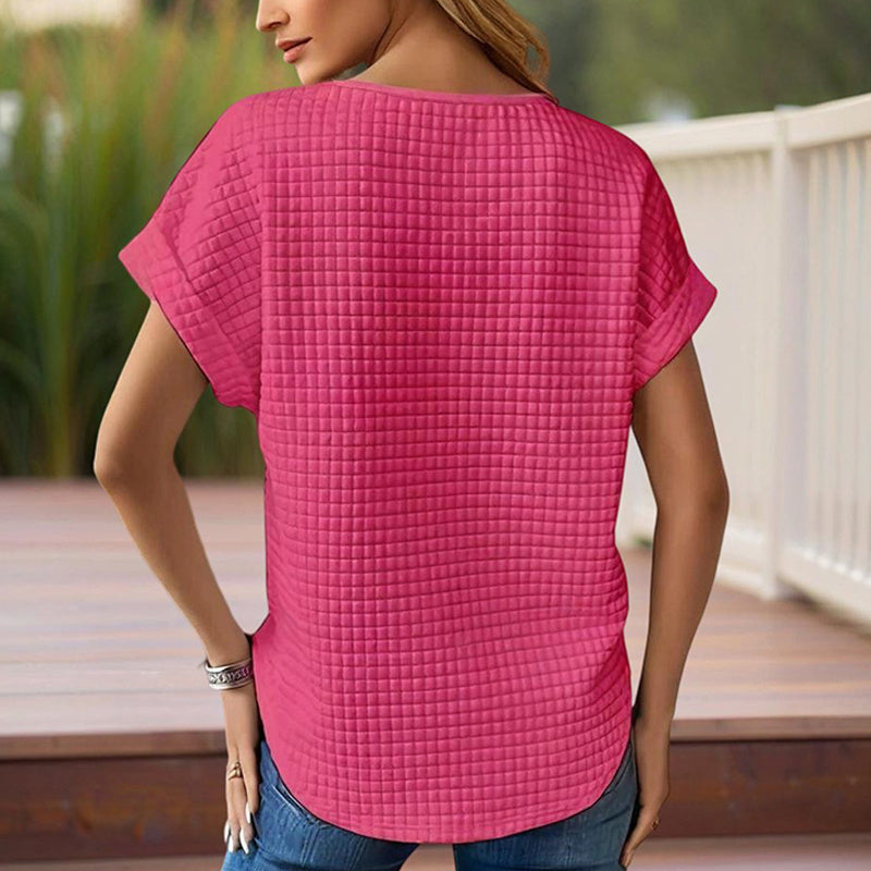 Women’s Textured Cuff Short‑Sleeve Tee FitiqueFit