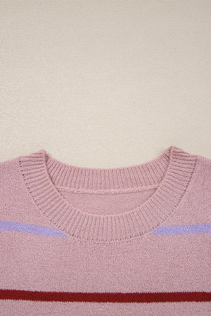 Stripe Ribbed Trim Drop Shoulder Sweater Shop Style & More | Fresh Looks, Everyday Deals & Free Shipping