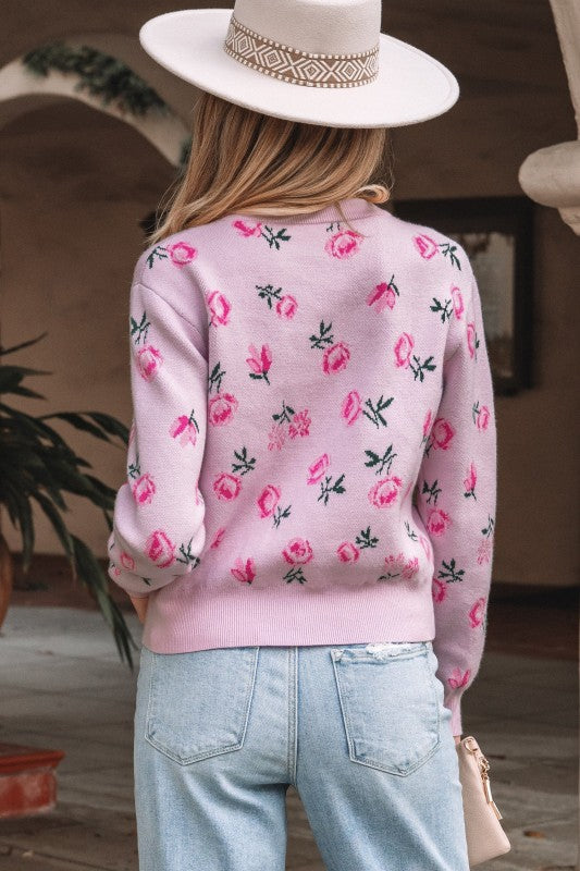 Floral Drop Shoulder Cropped Sweater Shop Style & More | Fresh Looks, Everyday Deals & Free Shipping
