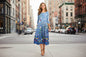 Women’s Floral Patchwork Three-Quarter Sleeve Dress FitiqueFit