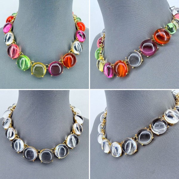 Multicolor or Clear Resin Round Necklace Shop Style & More | Fresh Looks, Everyday Deals & Free Shipping