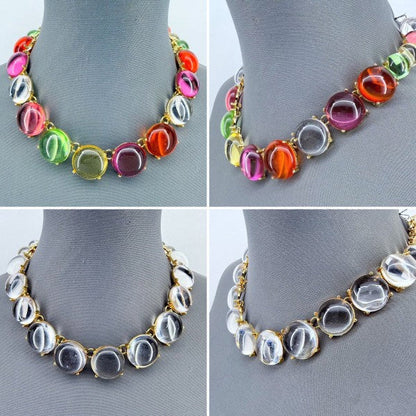 Multicolor or Clear Resin Round Necklace Shop Style & More | Fresh Looks, Everyday Deals & Free Shipping