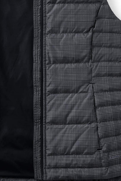 Womens Puffer down Vest Black Glen Check Regular X-Large