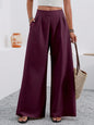 Women's High-Waist Wide-Leg Trousers with Pockets – Full Length FitiqueFit
