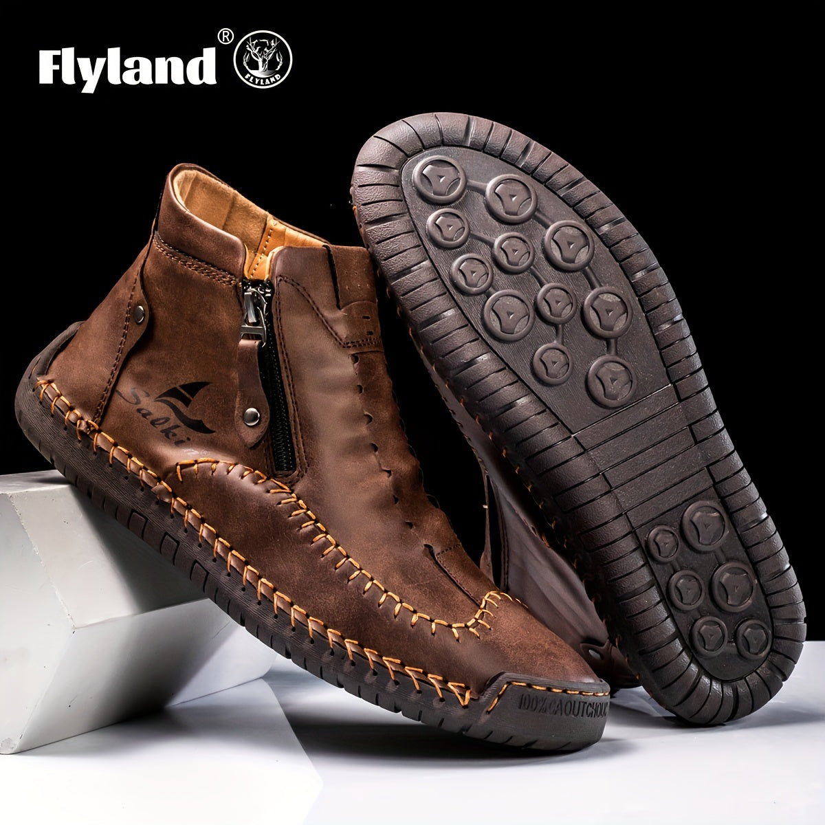 FLYLAND Fashion Vintage Chukka Boots Driving Walking Shoes Business Casual Ankle Boots Daily Work Office Shoes NovaCart