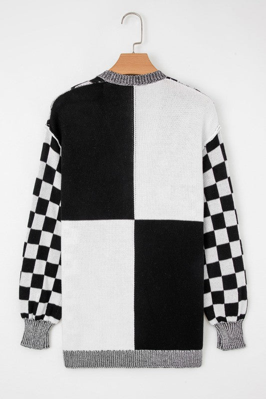 Checker Open Front Drop Shoulder Cardigan Shop Style & More | Fresh Looks, Everyday Deals & Free Shipping