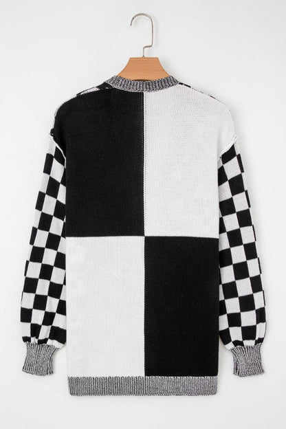 Checker Open Front Drop Shoulder Cardigan Shop Style & More | Fresh Looks, Everyday Deals & Free Shipping