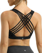 QUEENIEKE Women'S Medium Support Strappy Back Energy Sport Bra Cotton Feel 6017