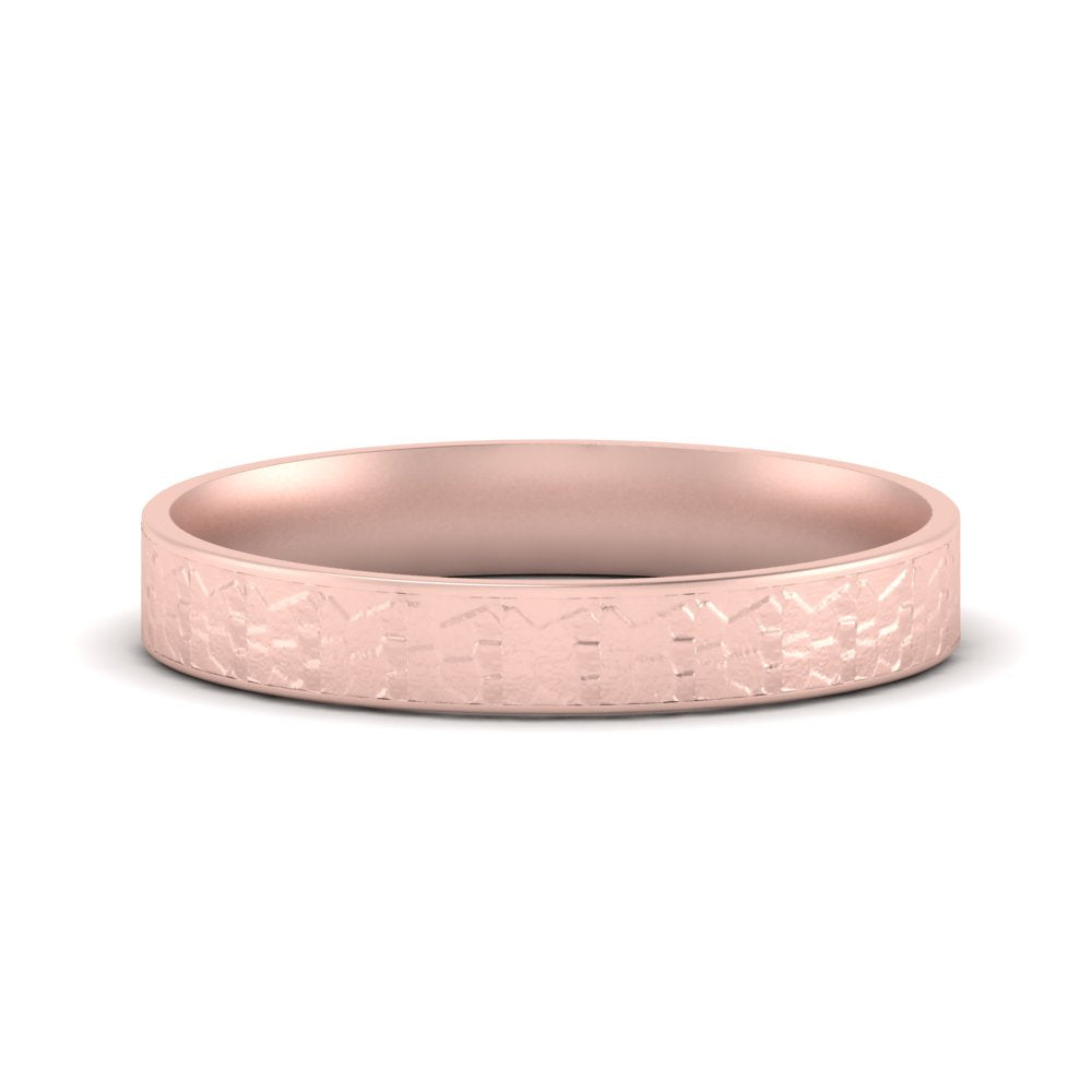 Unique Rock Textured Mens Wedding Band Fascinating Diamonds