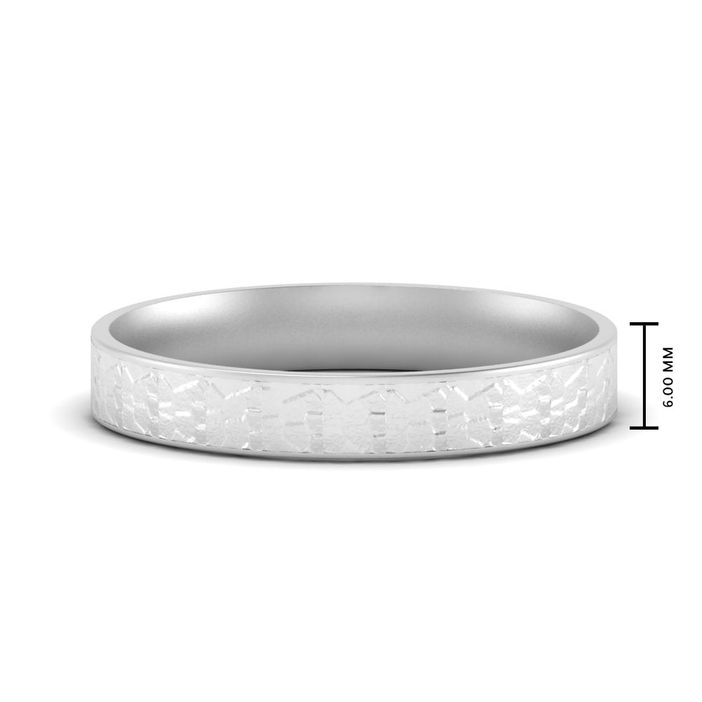Unique Rock Textured Mens Wedding Band Fascinating Diamonds