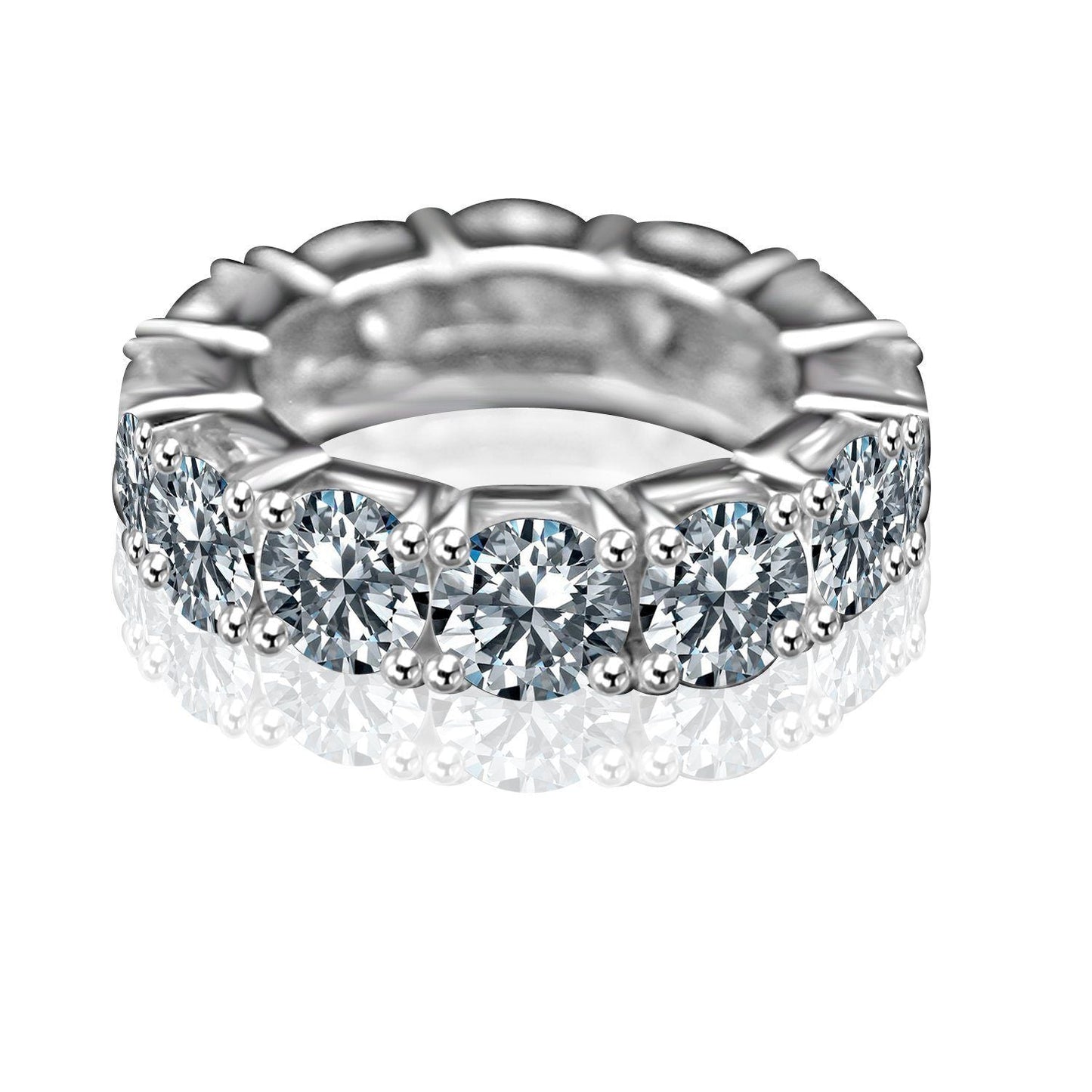 8CT TW Diamond Veneer Cubic Zirconia 14K Gold Eternity Ring. 635R110K