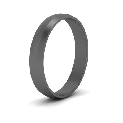 Wedding Band Beveled Edge Matte Fascinating Diamonds