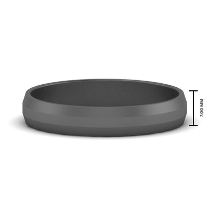 Wedding Band Beveled Edge Matte Fascinating Diamonds