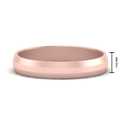 Wedding Band Beveled Edge Matte Fascinating Diamonds