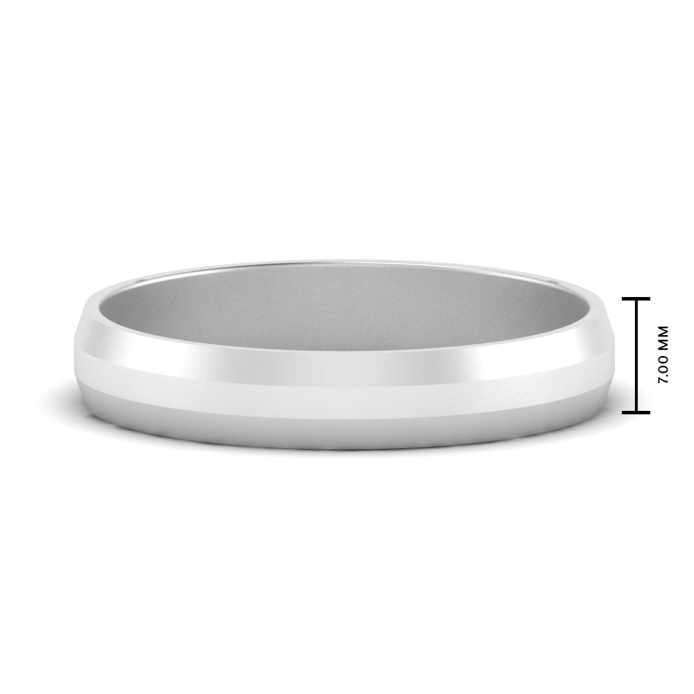 Wedding Band Beveled Edge Matte Fascinating Diamonds