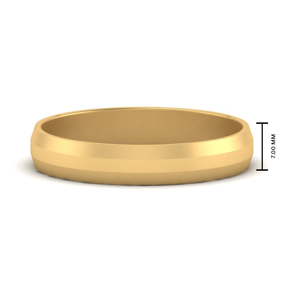 Wedding Band Beveled Edge Matte Fascinating Diamonds