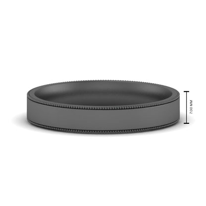 Stepped Edge Comfort Fit Flat Mens Band Fascinating Diamonds