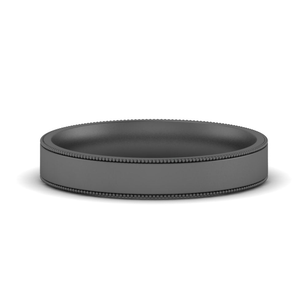 Stepped Edge Comfort Fit Flat Mens Band Fascinating Diamonds