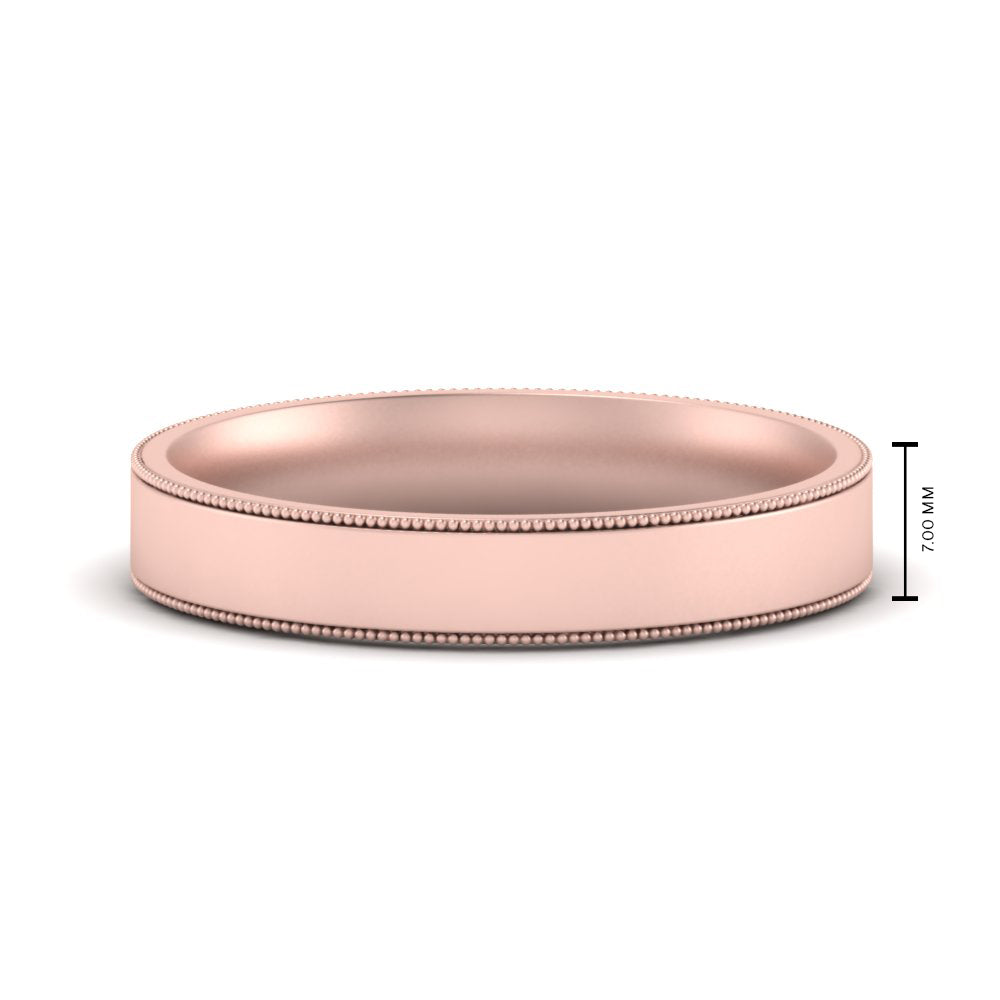 Stepped Edge Comfort Fit Flat Mens Band Fascinating Diamonds