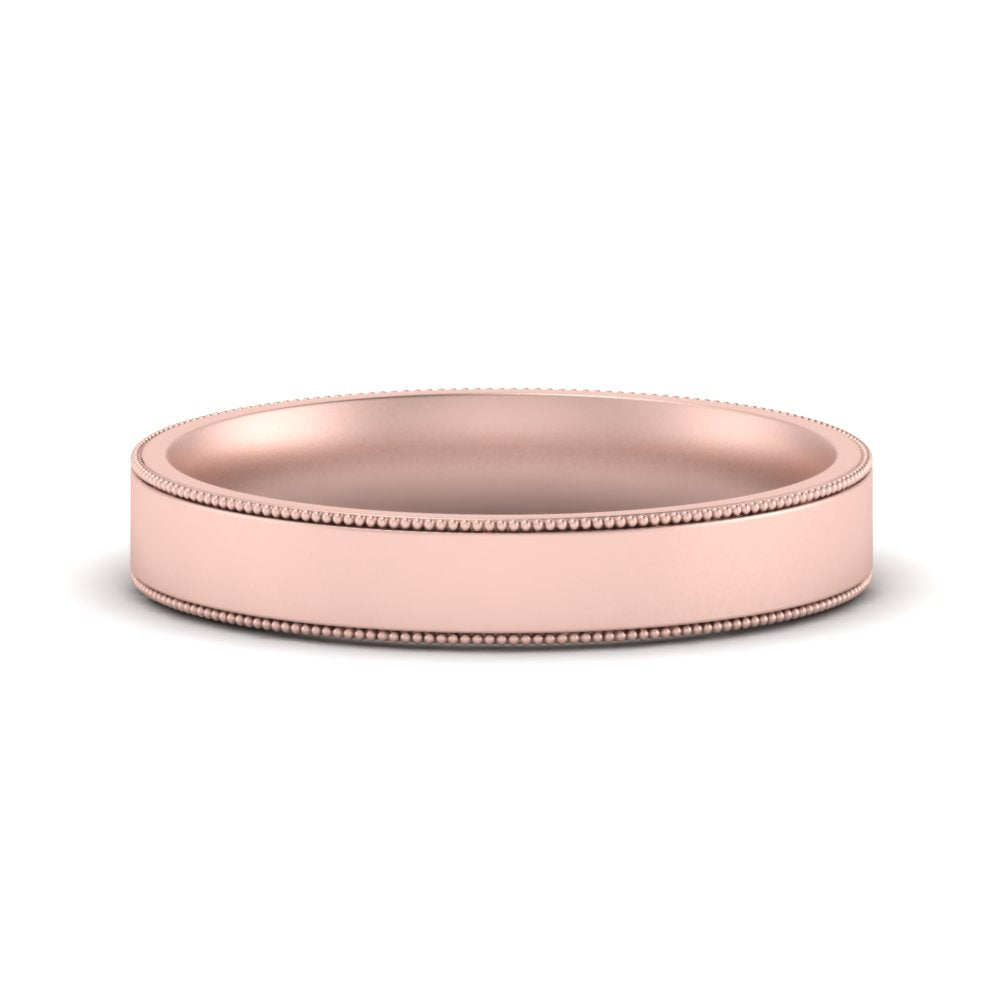 Stepped Edge Comfort Fit Flat Mens Band Fascinating Diamonds
