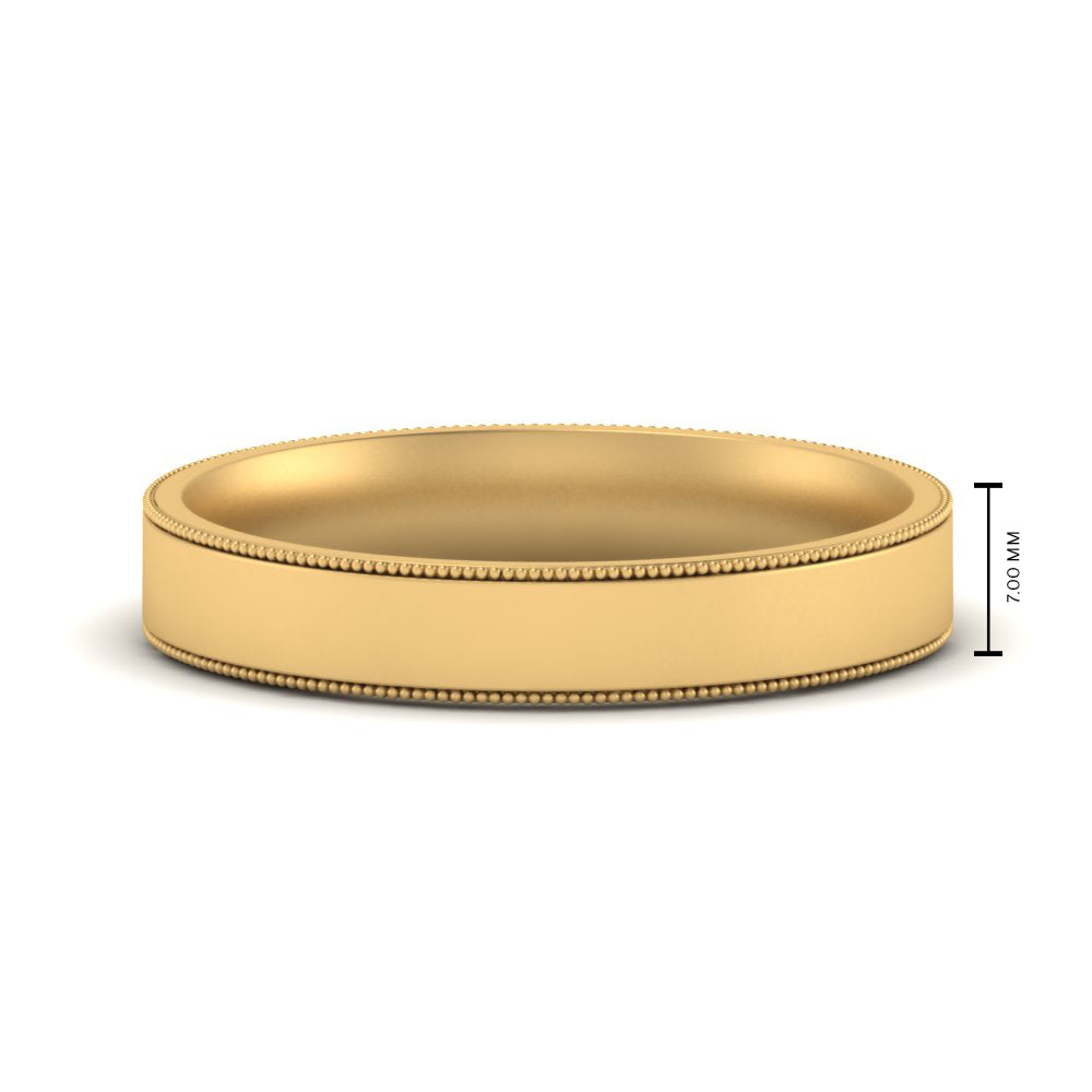Stepped Edge Comfort Fit Flat Mens Band Fascinating Diamonds