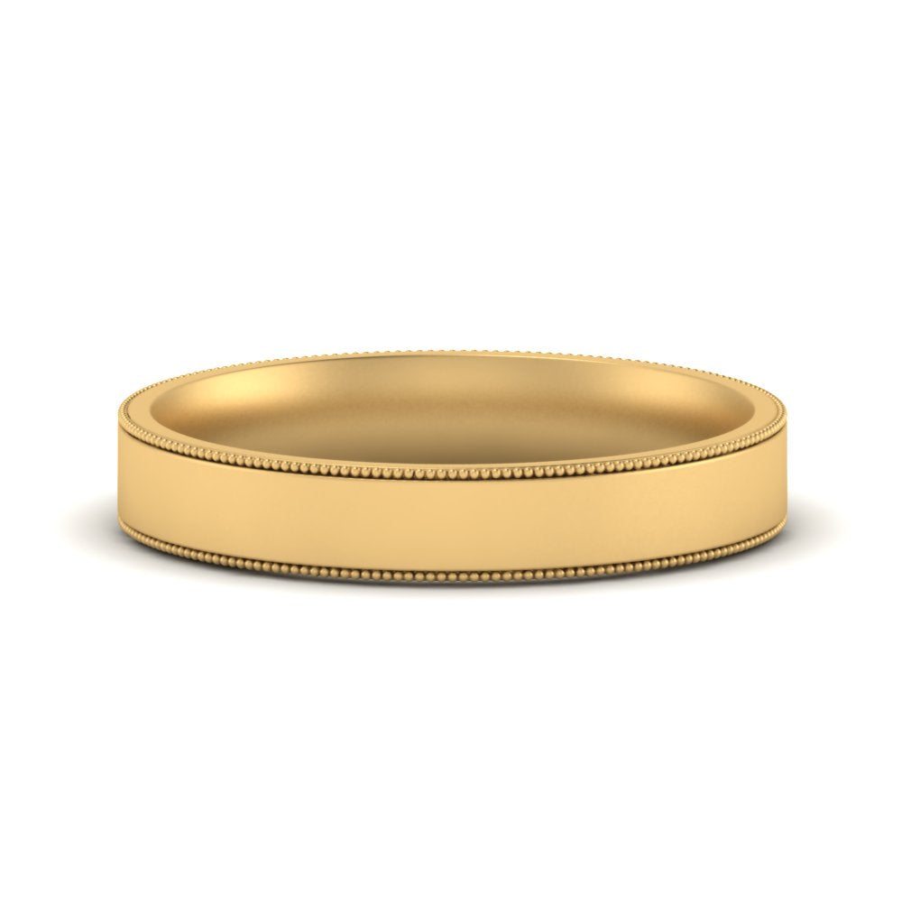 Stepped Edge Comfort Fit Flat Mens Band Fascinating Diamonds