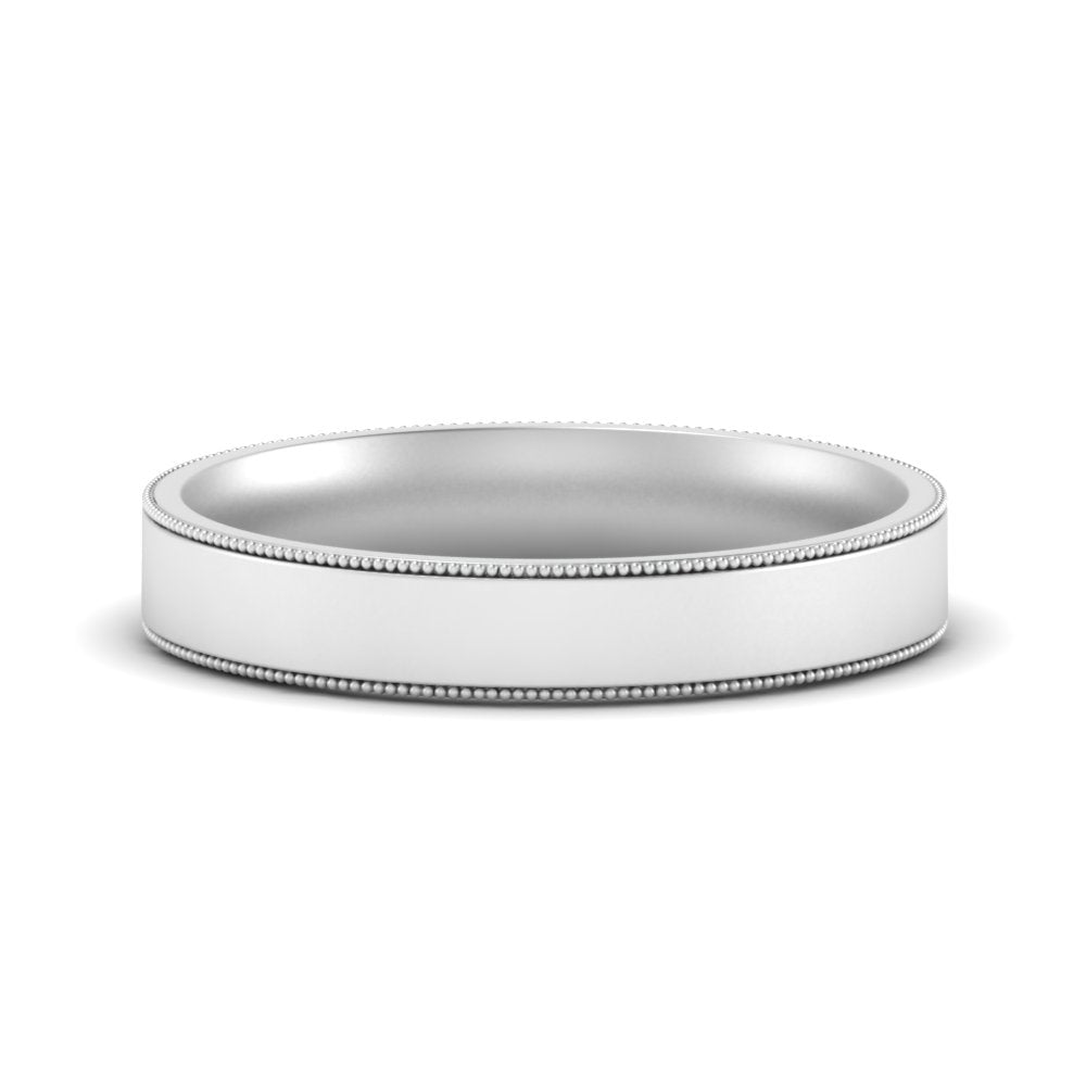 Stepped Edge Comfort Fit Flat Mens Band Fascinating Diamonds