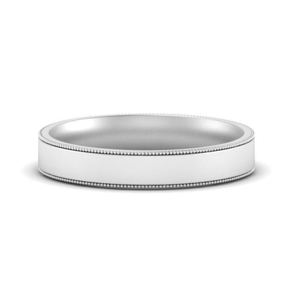 Stepped Edge Comfort Fit Flat Mens Band Fascinating Diamonds