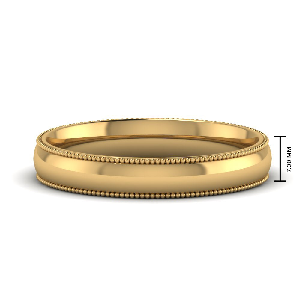 Comfort Fit Wedding Band Milgrain Edge Fascinating Diamonds