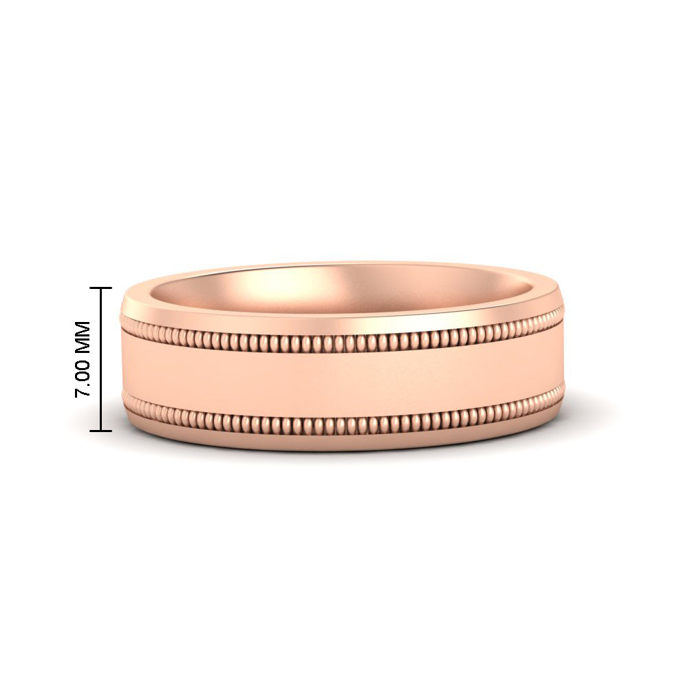 Mens Band Double Milgrain Fascinating Diamonds