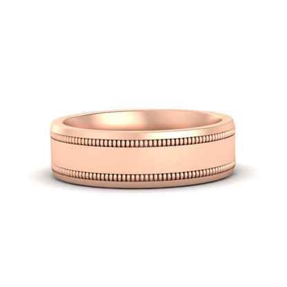 Mens Band Double Milgrain Fascinating Diamonds