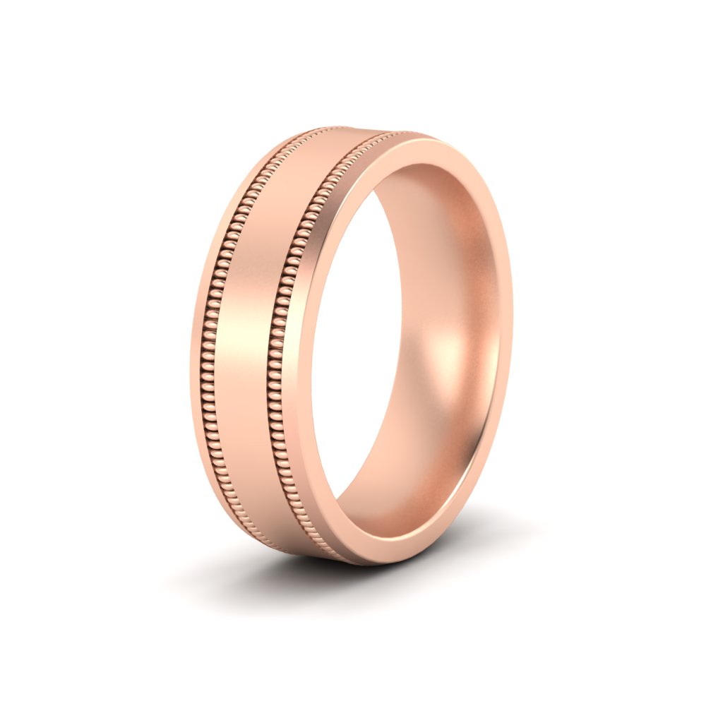 Mens Band Double Milgrain Fascinating Diamonds