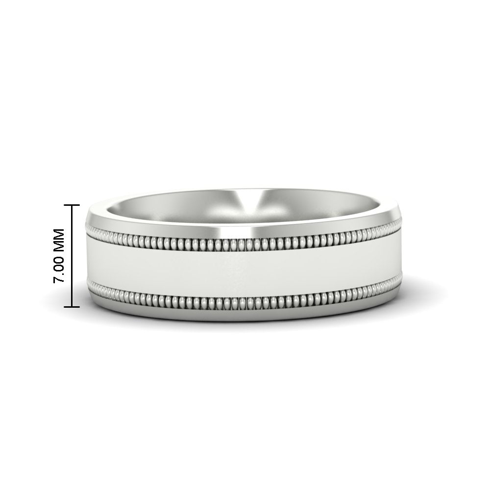 Mens Band Double Milgrain Fascinating Diamonds