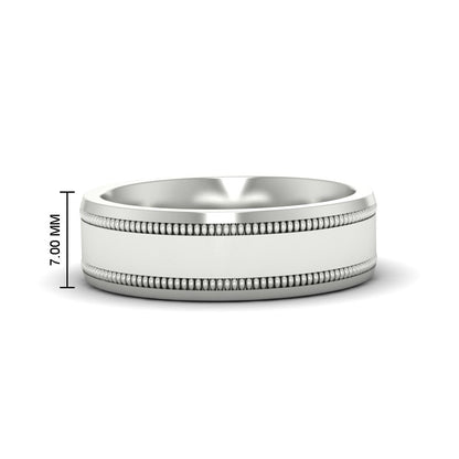 Mens Band Double Milgrain Fascinating Diamonds